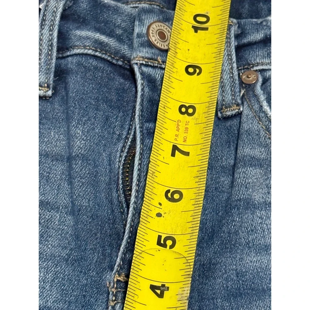 Kancan Womens Distressed Skinny Jeans Dark Wash‎ Button Fly Size 23